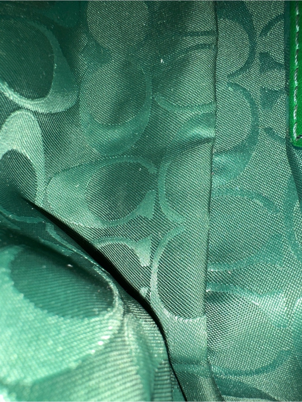 Vintage Coach Bottle Green Leather Demi Baguette Silver Hardware G055‑7461 - Picture 15 of 16